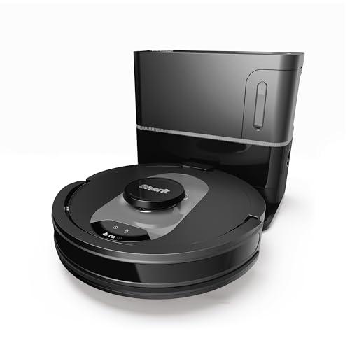 Shark PowerDetect Aspirapolvere Robot Autosvuotante, Mappatura 3D LiDAR, Antiallergeni e Antiodore, Evitamento Ostacoli NeverStuck, Tappeti, Pavimenti, Peli, Autoricarica, Wi-Fi, App, Nero, RV2820VEEU