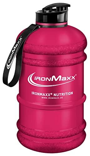 IronMaxx Water Gallon - Frosted Red 2200ml | Senza BPA e DEHP | Borraccia ermetica con scala graduata | Disponibile in vari colori – perfetta per sport, lavoro e uso quotidiano