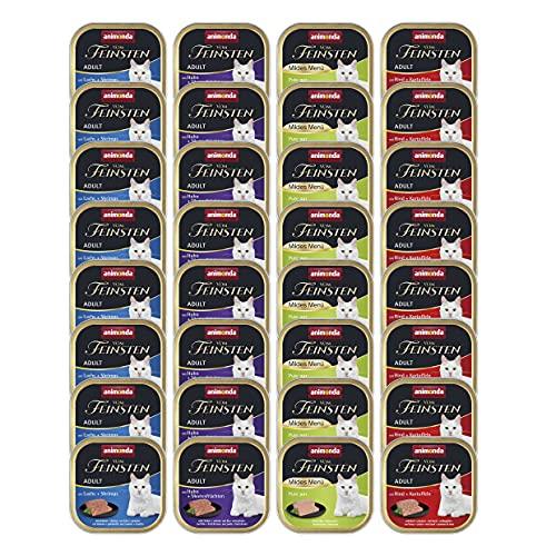 animonda Vom Feinsten Adult - Cibo umido per gatti adulti, varietà di pesce e carne, 32 x 100 g