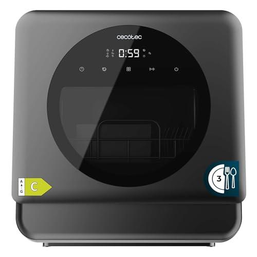 Cecotec Lavastoviglie Compatto Libero Installazione Desktop Bolero Forero 1150 Dark, 3 Posate, Basso consumo, 6 programmi, Touch Control Panel, Funzioni come Long Storage e Delay Start, Dark Inox