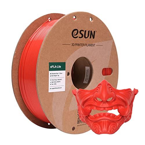 eSUN PLA Filamento 1,75 mm, filamento modificato per stampante 3D PLA, precisione dimensionale +/- 0,03 mm, bobina da 1 kg (2,2 libbre) Filamento di stampa 3D per stampanti 3D (C-Rosso)