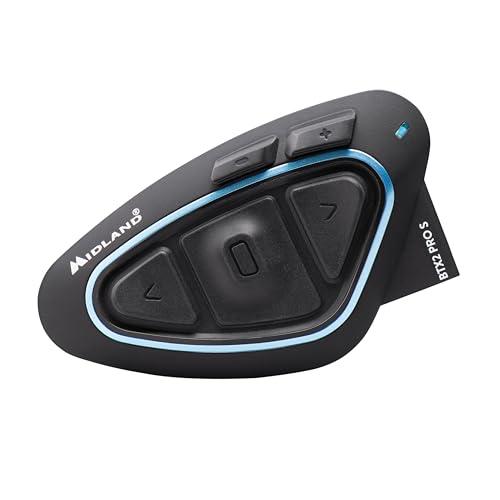 Midland - Interfono Moto Bluetooth BTX2 Pro S Singolo, Auricolari Casco Impermeabili IPX6, Doppio Processore BT, 800 m, 4 Coppie, Batteria 23H, Cancellazione Rumore, Audio Hi-Fi, Universal Intercom