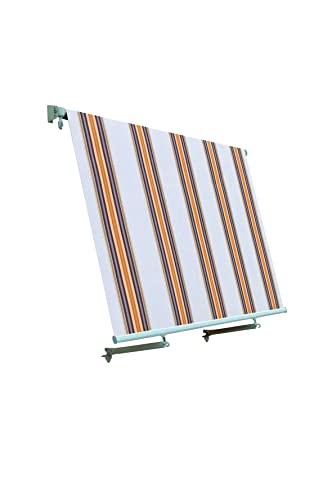 Linea Garden Friend Tenda da Sole a Caduta con Bracci, Rullo in Alluminio e Copertura in Poliestere, Attacco a Parete, Altezza 245 cm, Lunghezza 245 cm, Colore Riga Beige