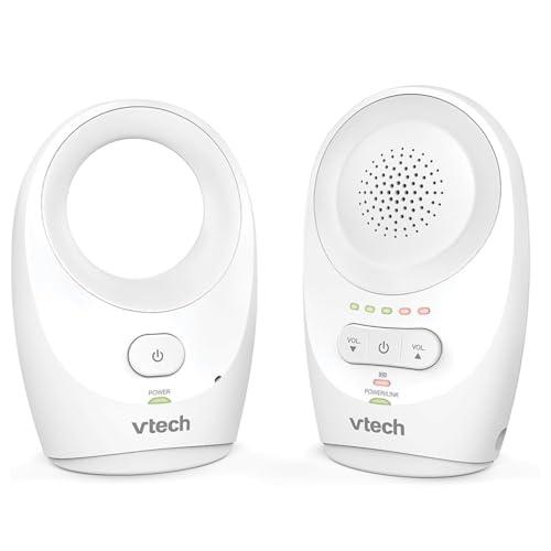 VTech BM1120 Monitor Audio per Bambini, trasmissione sonora chiara e sicura, lunga portata, display LED a 5 livelli per il volume, clip da cintura, batterie ricaricabili
