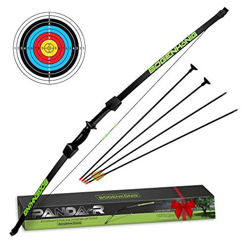 Bogenkönig Set Arco da caccia e Frecce per Bambini - Forza di Trazione di 15 Libbre -con Bersaglio per Ventosa e Freccia con Punta - Tiro con L'arco per Bambini a Partire da 7 Anni