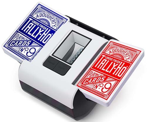 OBLITZON Mischia Carte Automatico Mescolatore Carte da Gioco Elettrico per 1-2 Mazzi modalità Auto e Manuale Batteria Ricaricabile Basso Rumore