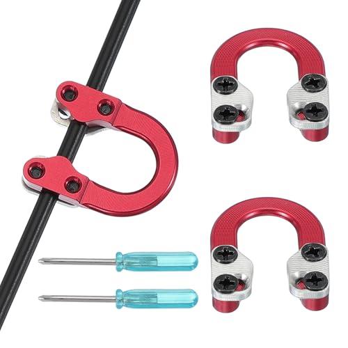 PATIKIL Arco D Loop, 2 Set Arco Composto Metallo U Nock Anello D Nocking Rilascio Accessori con Cacciaviti Viti per Tiro Caccia, Rosso