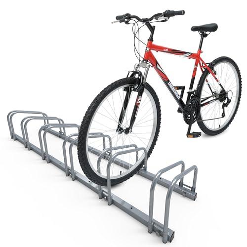 VOUNOT® Rastrelliera per Biciclette, Rastrelliera Portabici, Installazione a pavimento e parete, 6 Posti, Argento