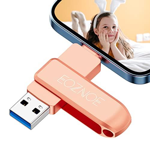 EOZNOE Chiavetta USB 128GB, Chiavetta USB Per iphone Compatibile con OTG Andriod/Pad/Mac/tablet/PC, Nessuna APP per iPhone Foto-Stick Pen Drive Salva Foto e Video