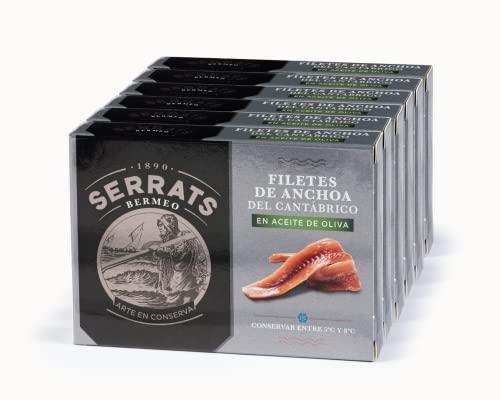 6 unità - SERRATS - Filetti di Acciughe Cantábrico in Olio di Oliva 120g