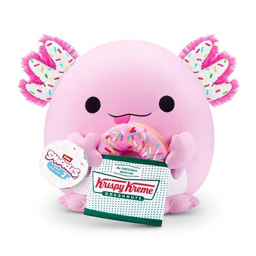 Snackle Serie 2 Snackle da 35 cm di ZURU, peluche batuffoloso, coccoloso e schiacciabile da 35 cm con accessorio snack, Axolotl (Krispy Kreme)