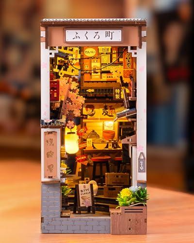 Rolife Book Nook Kit Miniature da Costruire DIY Booknook Sakura Wine Alley 3d Puzzle Legno con Luci Decorazione Libreria Casa Modellismo da Costruire Adulti Diorama Modellismo