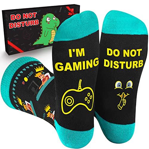 Regali Novità Uomo Donna Calzini divertenti, Calzini Gamer Riempimento calze per ragazzi adolescenti Calza di Natale Regali di Natale per uomini Bambini Ragazzi Figlio Amico Papà