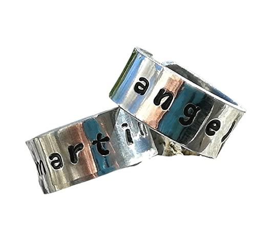 INDELEBILE. Anello a fascia personalizzabile con frase, nome e data. Anello in alluminio fatto a mano, anallergico,inossidabile