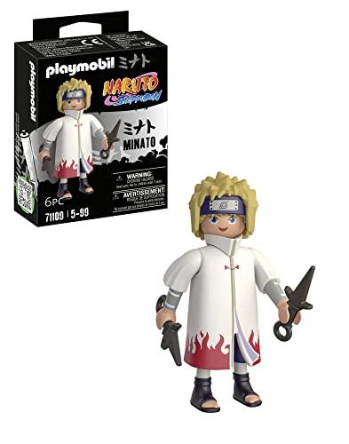 PLAYMOBIL Naruto 71109 Minato Tipico Cappotto Bianco E Rosso E Due Kunai, per Appassionati di Manga E Anime, con Dettagliati Accessori, dai 5 Anni in su