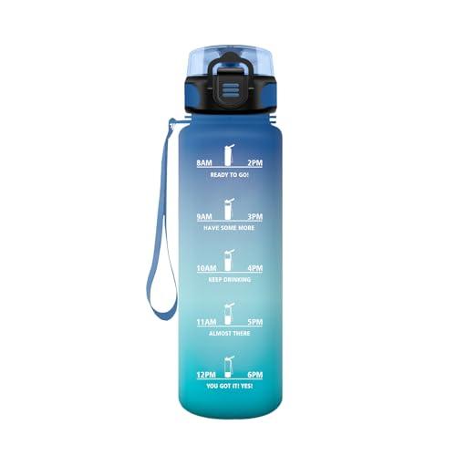 Honeyholly Borraccia 500ml, Prova di Perdite, Borraccia Bambini, Sportiva Tempo, Borraccia Motivazionale, con Filtro, Bottiglia Acqua, Borraccia per Scuola, Campeggio, Yoga, Ufficio