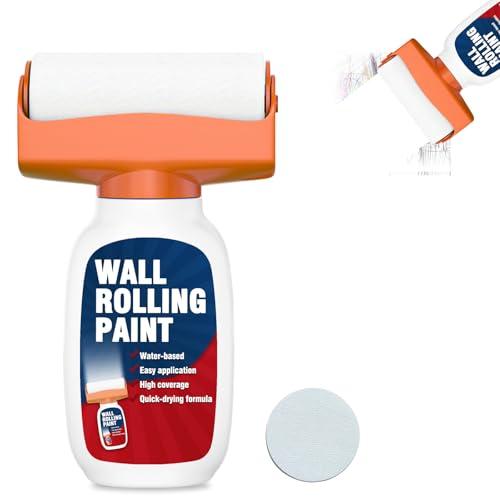 AstraVox Roller Paint Bianco 500g, Pittura Bianca a Base d'Acqua Per Pareti e Soffitti, Kit Rullo Integrato Per Coprire Efficacemente Graffiti, Orma e Graffi, Asciugatura Rapida, Facile Da Usare (1)