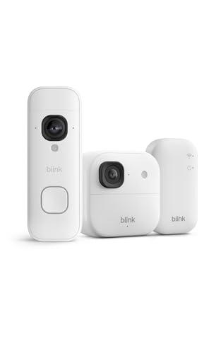 Videocamera esterna 2K+ Blink con Videocitofono 2K+ Blink (ultimo modello), Bianco, Modulo di sincronizzazione di base incluso