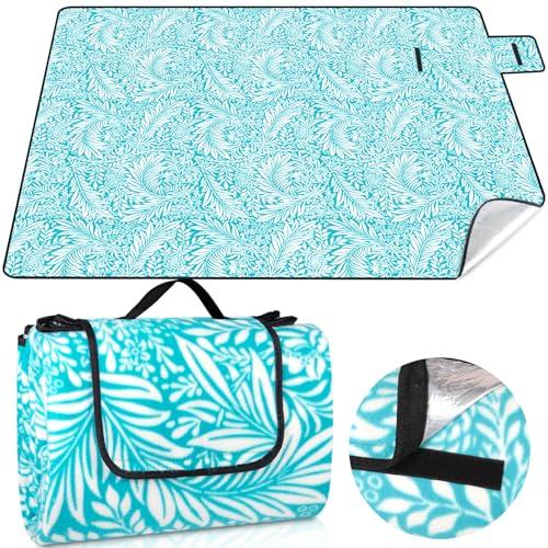 JAMATA Coperta da Picnic 200 x 200 cm,Telo Picnic Impermeabile con Manico,Portatile Pieghevole Tappetino da Spiaggia,Telo da Campeggio adatta per Spiaggia, Giardino, Campeggio, viaggi