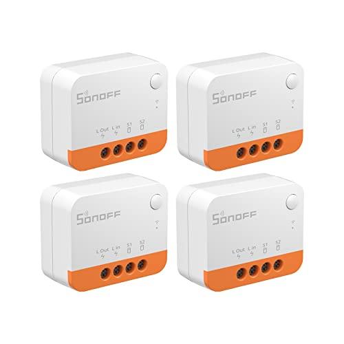 SONOFF ZBMINIL2 ZigBee Interruttore wireless (non richiede filo neutro) 4 Pack, interruttore intelligente ZigBee a 2 vie, compatibile con Alexa, Google Home, HA, richiede hub gateway ZigBee 3.0
