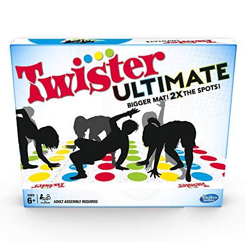 Hasbro Gaming Twister Ultimate: tappetino più grande, macchie più colorate, famiglia, gioco per feste per bambini dai 6 anni in su; compatibile con Alexa (esclusiva Amazon)