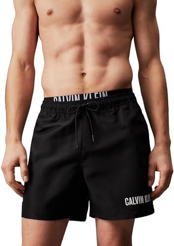Calvin Klein Pantaloncino da Bagno Uomo Medium Double Lunghezza Media, Nero (Pvh Black), L