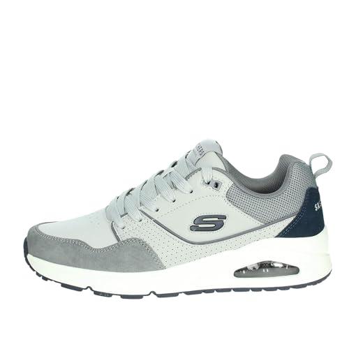 Skechers Uno Retro One, Sneaker Uomo, Grey Leather And Suede/Mesh, 43 EU