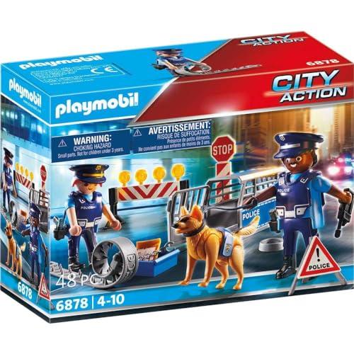 PLAYMOBIL, 6878 Polizia Giocattolo, Multicolore, Blocco stradale