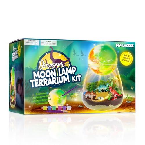 Kit Terrario Dinosauri per Bambini con Lampara Luna 3D Pittura - Idea Regalo Bambino dai 4 5 6 7 8 9 10 11 12 Anni - Giocattoli Gadget Compleanno Dinosauri Ragazzi, Giochi Creativi Bambina