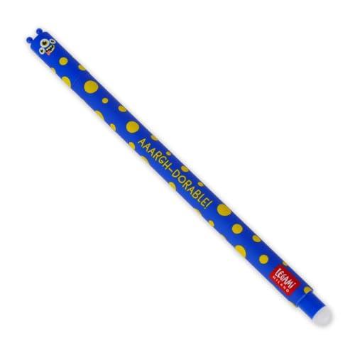 Legami - Penna Gel Cancellabile, Sfera sull'Estremità per Rimuovere Inchiostro BLU Termosensibile, Diametro Punta 0,7 mm - Tema MONSTER