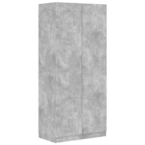 vidaXL Armadio Compatto Elegante Robusto con Scomparto e Asta Arredo Guardaroba Appendiabiti Organizer Casa Grigio Cemento 90x52x200 cm in Truciolato