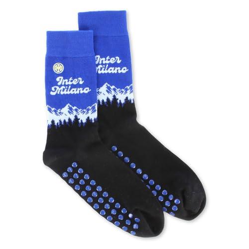 Inter linea Xmas – Calze antiscivolo Vacanze Invernali 25/26 adulto unisex morbide e traspiranti con motivo natalizio e logo ufficiale 35-38