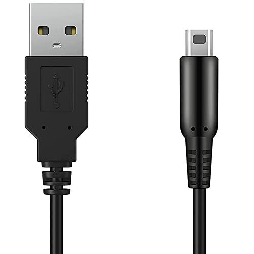 CABLEPELADO Cavo di Ricarica USB per Nintendo 3DS XL/New 3DS/2DS XL/DSi | Compatibile Con Vari Modelli | 1,20 Metri | Nero