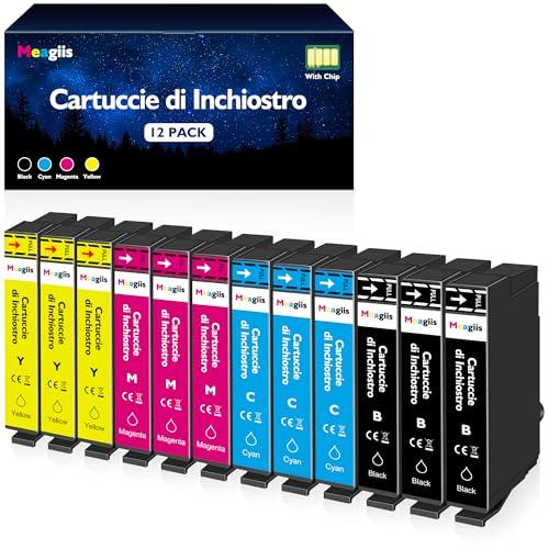 Meagiis Compatibili con 603XL Cartucce d'inchiostro Compatibili con Epson Expression Home XP-2100 XP-3100 XP-4100 XP-2105 XP-2150 XP-3105 XP-4105 Workforce WF-2810 WF-2830 WF-2820 WF-2840 (12 Pezzi)