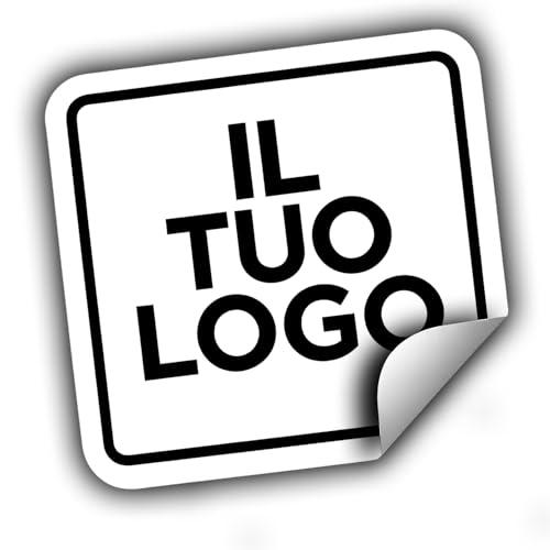 100 Adesivi, etichette personalizzati - PERSONALIZZALO QUI - Etichette aziendali - logo azienda - Carica logo, immagine, foto - Adesivo negozio, ufficio (Quadrato 6X6 cm)