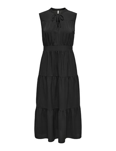 ONLY Onlnova Life Elite Uli Long Dress Solid, Nero, S Donna