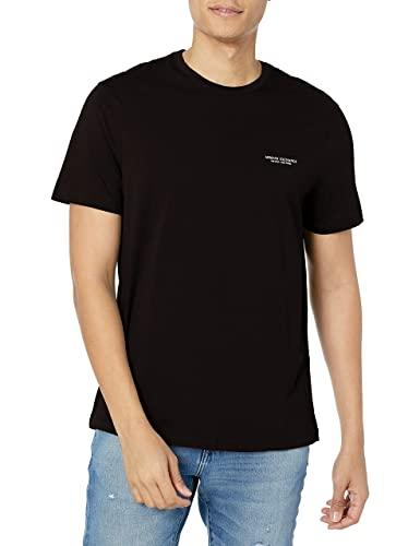 Armani Exchange Short Sleeve Micro Milano/NY Logo T-Shirt, Nero, XL Uomo