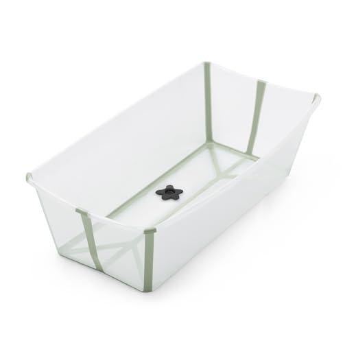 Stokke Flexi Bath X-Large, Verde trasparente - Vaschetta pieghevole spaziosa - Leggera e Facile da conservare - Comoda da usare a casa o in viaggio - Ideale per età 0-6 anni