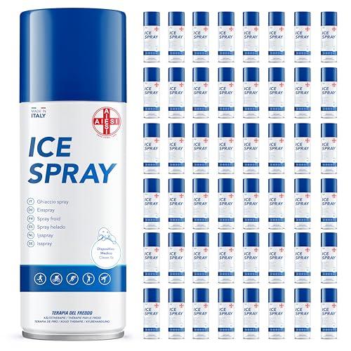 AIESI® Ghiaccio Spray sport istantaneo al MENTOLO bomboletta 400 ml effettivi ICE SPRAY (Confezione da 48 pezzi), Made in Italy