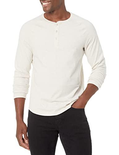 Amazon Essentials Maglia con Collo Serafino a Maniche Lunghe Slim Uomo, Avena Puntinato, M