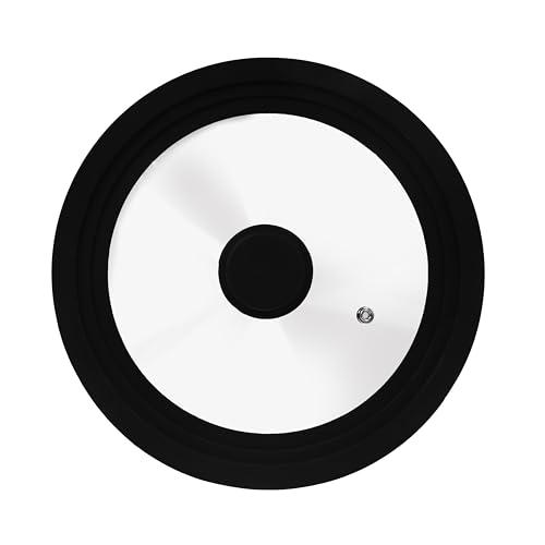 Zanetti, Coperchio Universale, Coperchio in Vetro per Pentole e Padelle, Bordo in Silicone Resistente al Calore, Adatto a Diametri 22 cm, 24 cm, 26 cm