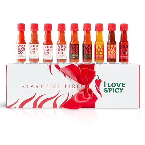 Start the Fire Confezione Regalo – 9 x 20 ml Salse Piccanti Fermentate – Da Lieve a Estrema – Degustazione Chili Artigianale – Senza Additivi