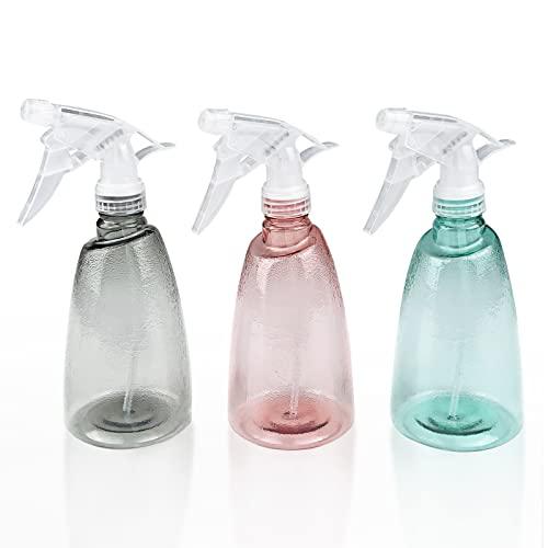 Gvolatee 3 Pezzi Spruzzino Nebulizzatore 500 ml, Riempibile Spray Bottle, Trasparente Plastica Grilletto Spruzzatore, Vaporizzatore Acqua, Spruzzini Vuoti per Piante, Giardino, Capelli, Pulizia
