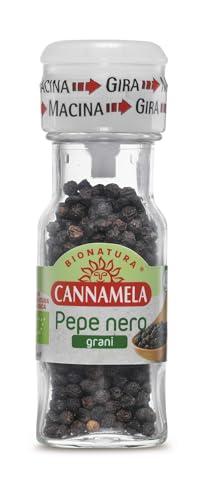 Cannamela - Linea Bionatura, Pepe Nero in Grani Bio Tappomacina, Confezione da 28g. Ideale per per arricchire di gusto qualsiasi piatto di carne, pasta e verdura