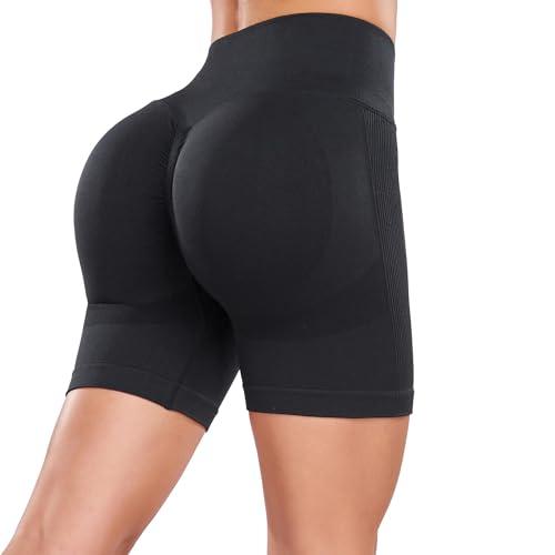 Ulknyss Pantaloncini Palestra Donna Push Up Leggins Corti a Vita Alta Butt Lift Pantaloni Corti Sportivi Scrunch Shorts Pantaloncini Fitness Donna
