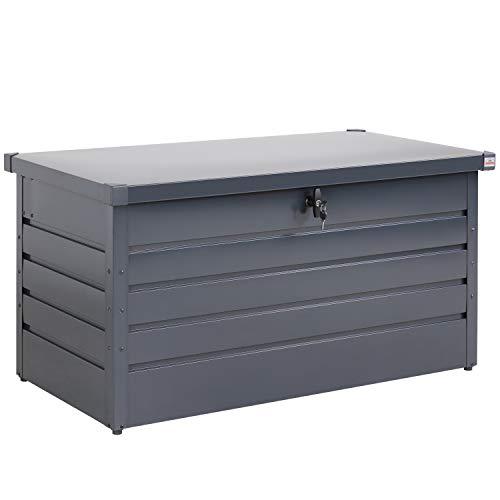 Gardebruk® Baule da Esterno con Coperchio 2 Chiavi 385L Cassapanca Contenitore Box Porta Attrezzi Bauli Giardino Contenitori Cuscini Box Utensili