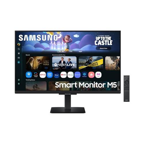 Samsung Smart Monitor M5 (S27FM502EU), Flat 27'', 1920 x 1080 (FHD), Smart Hub con AI, Office 365, Gaming Hub, Speaker integrati, Telecomando, WiFi, HDMI, USB