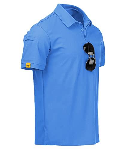 JACKETOWN Polo Shirt Uomo Manica Corta Asciugatura Rapida Traspirante Tennis Polo Shirt Camicie Estate per Uomo Button Front T-Shirts Sport Shirt Basic Regular Fit Golf Shirt