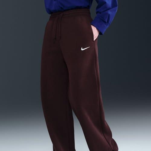 Nike Pantaloni da Allenamento da Donna W NSW Phnx FLC HR Pant Wide 2 Burgundy Crush/Sail, L
