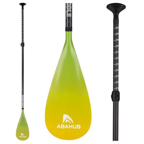 Abahub Pagaia SUP Carbonio con Borsa da Paddle Remi Telescopica Stand Up Paddle per Tavola Surf SUP, Albero in Carbonio da 170-218 cm Lama in Plastica